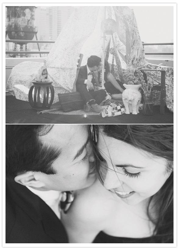 ... Con vistas a la puesta de sol de Brooklyn ...