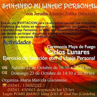 TALLER SANANDO MI LINAJE ANCESTRAL EN CORDOBA 22 Y 23 DE OCTUBRE