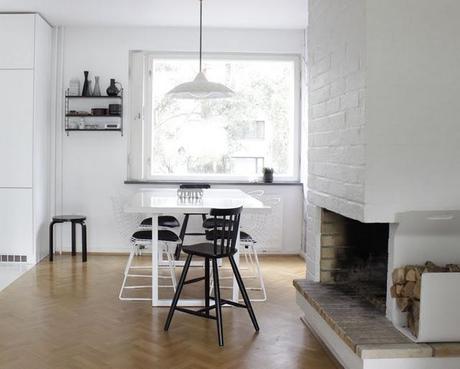 Comedor en blanco y negro