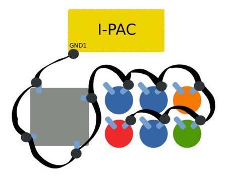 Patrón de conexión de los botones y el I-Pac