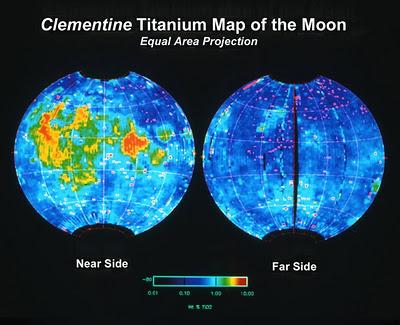 LROC revela mapa lunar con grandes depositos de Titanio