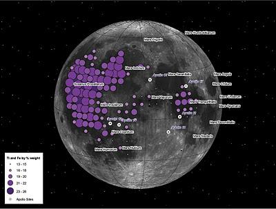 LROC revela mapa lunar con grandes depositos de Titanio