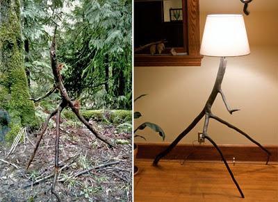 Bricolaje: Hacer una lámpara con una rama