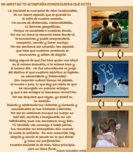 MI AMISTAD TE ACOMPAÑA DONDEQUIERA QUE ESTÉS