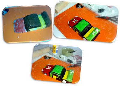 Tarta fondant coche para Fran