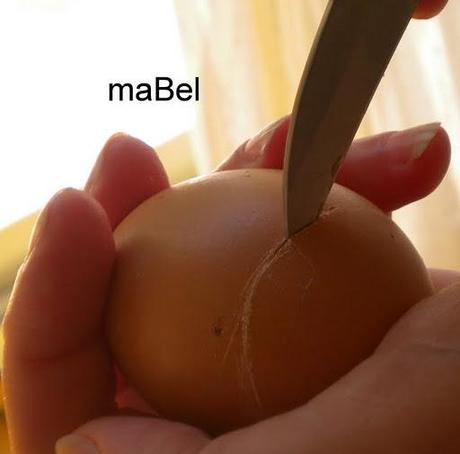 Crema de huevos en su cascarón Crema de huevos en su cascarón