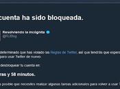 Cuenta temporalmente bloqueada Twitter