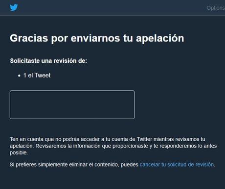 Cuenta temporalmente bloqueada en Twitter