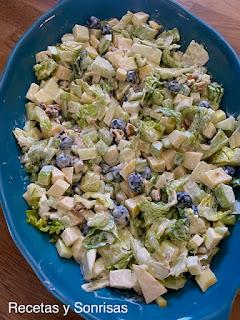 ENSALADA DE APIO, MANZANA Y ARANDANOS