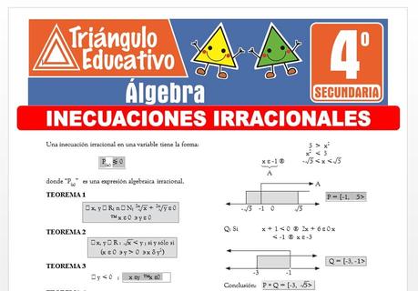 Inecuaciones Irracionales para Cuarto de Secundaria