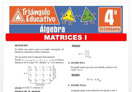 Matrices I para Cuarto de Secundaria Matrices I para Cuarto de Secundaria
