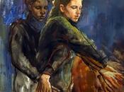 mujer asomada ventana.