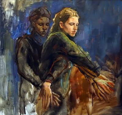 UNA MUJER ASOMADA A LA VENTANA.