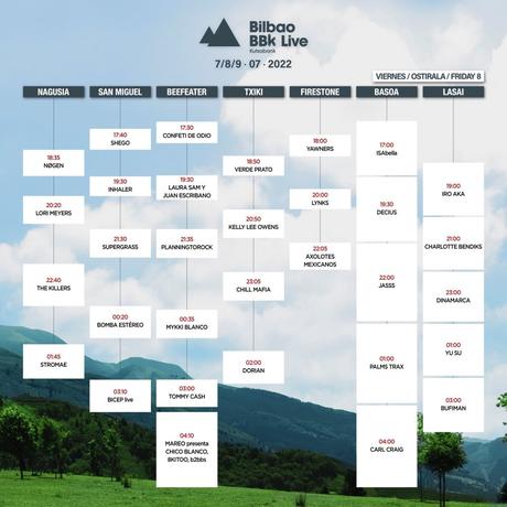 Horarios del Bilbao BBK Live 2022
