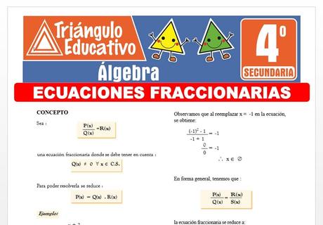 Ecuaciones Fraccionarias para Cuarto de Secundaria