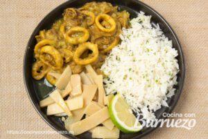 Anillas de pota en salsa de curry anillas de pota en salsa de curry de burruezo