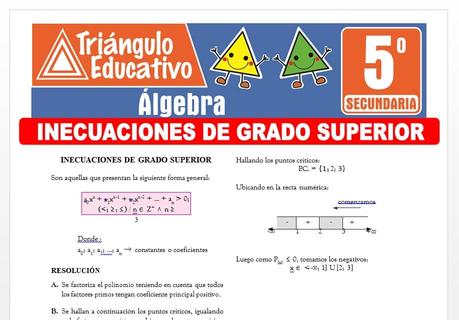 Inecuaciones de Grado Superior para Quinto de Secundaria