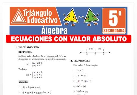 Ejercicios de Ecuaciones con Valor Absoluto para Quinto de Secundaria Ejercicios de Ecuaciones con Valor Absoluto para Quinto de Secundaria
