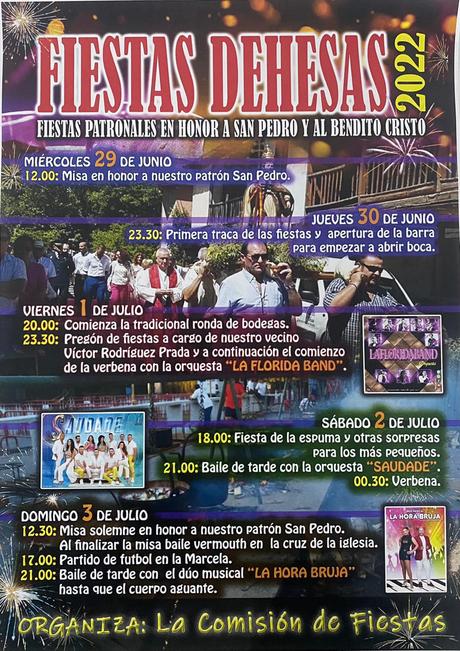 Grandes Fiestas en Dehesas en honor a San Pedro y al Bendito Cristo 29 de junio al 3 de julio 1