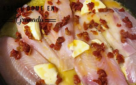 Lenguados con tomates secos