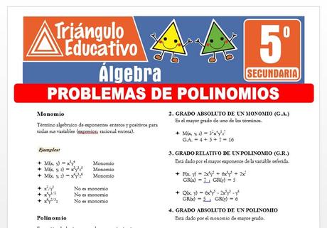 Problemas de Polinomios para Quinto de Secundaria Problemas de Polinomios para Quinto de Secundaria
