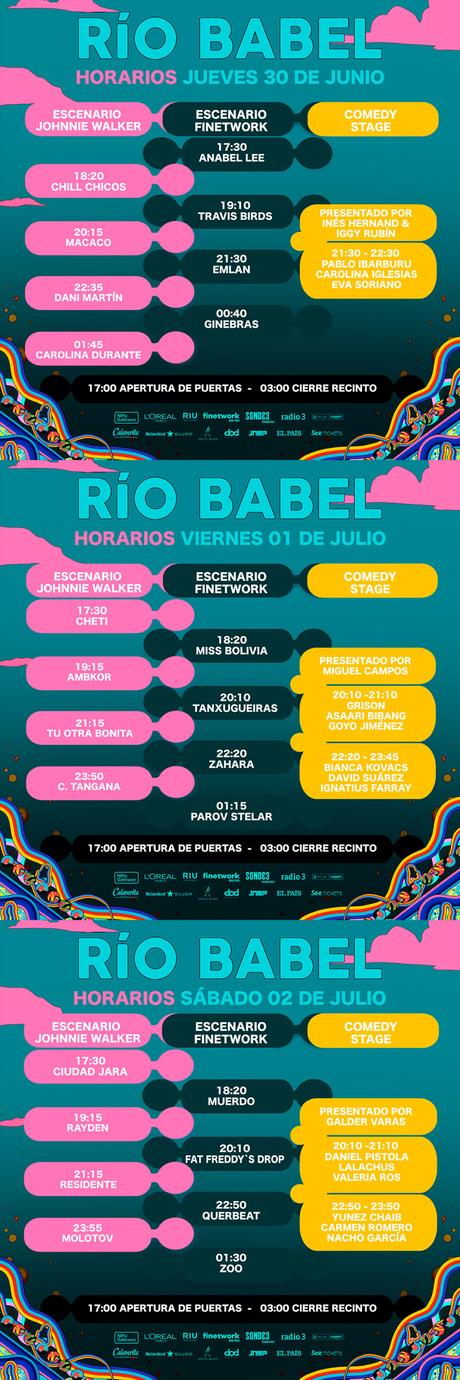 Horarios Festival Río Babel 2022 Horarios Festival Río Babel 2022