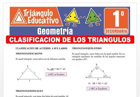 Clasificación de los Triángulos para Primero de Secundaria