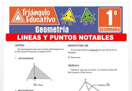 Líneas y Puntos Notables para Primero de Secundaria Líneas y Puntos Notables para Primero de Secundaria