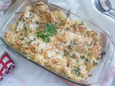 Bacalao asado con cebolla Bacalao asado con cebolla