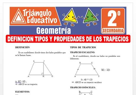 Definición Tipos y Propiedades de los Trapecios para Segundo de Secundaria Definición Tipos y Propiedades de los Trapecios para Segundo de Secundaria