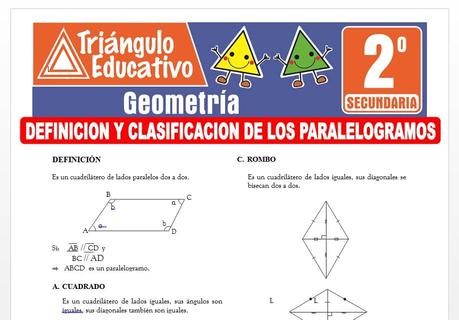 Definición y Clasificación de los Paralelogramos para Segundo de Secundaria Definición y Clasificación de los Paralelogramos para Segundo de Secundaria