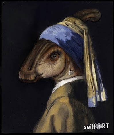 Pinturas clásicas con dinosaurios y otras criaturas extintas por Sandra Seiffart