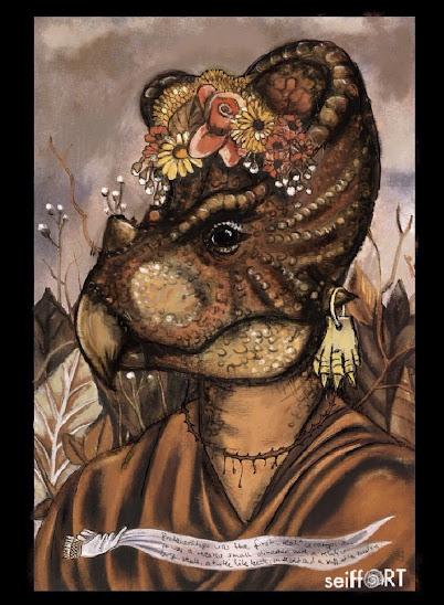 Pinturas clásicas con dinosaurios y otras criaturas extintas por Sandra Seiffart