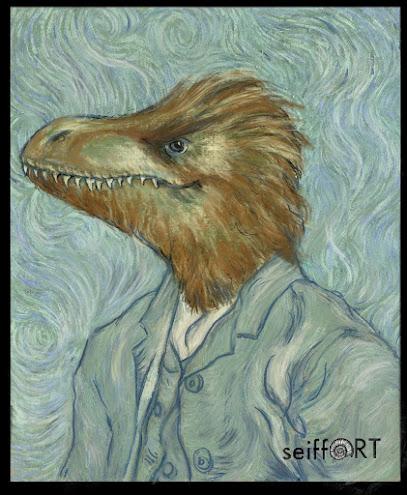 Pinturas clásicas con dinosaurios y otras criaturas extintas por Sandra Seiffart