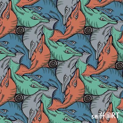 Pinturas clásicas con dinosaurios y otras criaturas extintas por Sandra Seiffart