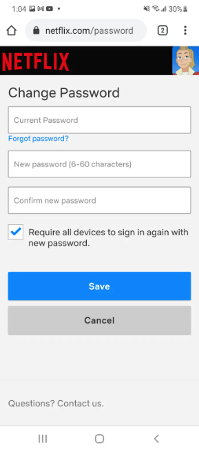 Cómo cambiar la contraseña de Netflix
