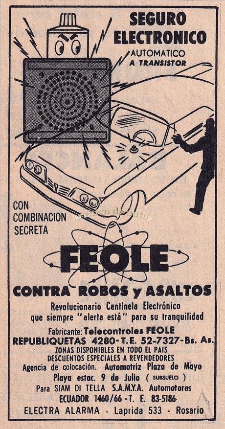 FEOLE, un sistema antirrobo del año 1963 en Argentina FEOLE, un sistema antirrobo del año 1963 en Argentina