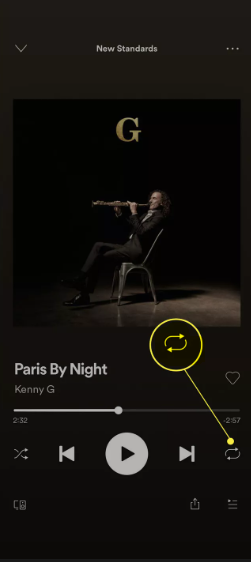 Cómo repetir una canción en Spotify en un dispositivo móvil Cómo repetir una canción en Spotify en un dispositivo móvil