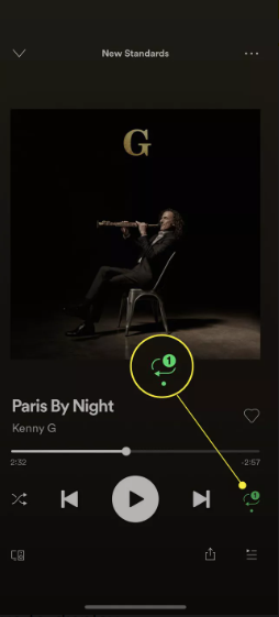 Cómo repetir una canción en Spotify en un dispositivo móvil Cómo repetir una canción en Spotify en un dispositivo móvil