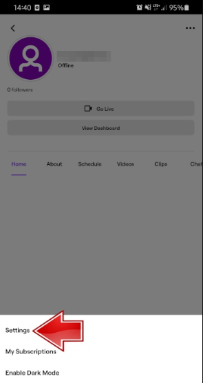 Cómo cerrar sesión en Twitch en Android