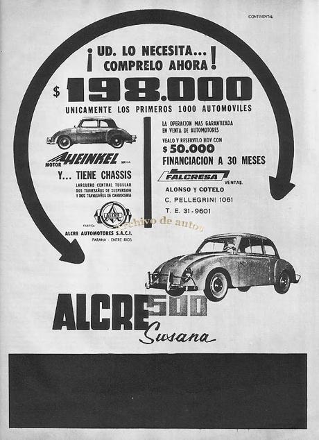 Alcre Susana 500 y Alcre Luis 700, dos autos que no se produjeron Alcre Susana 500 y Alcre Luis 700, dos autos que no se produjeron