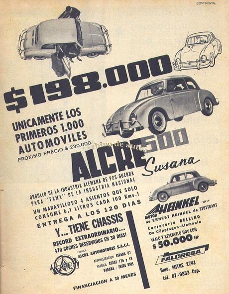 Alcre Susana 500 y Alcre Luis 700, dos autos que no se produjeron