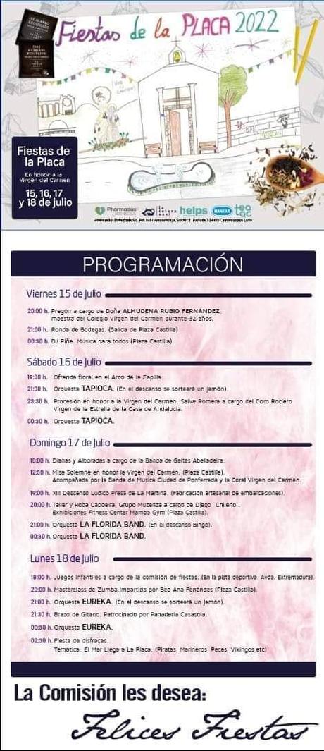 Grandes Fiestas del Carmen en el Barrio de La Placa 2022. 15 al 18 de julio. Programa de actividades 1 Grandes Fiestas del Carmen en el Barrio de La Placa 2022. 15 al 18 de julio. Programa de actividades 1
