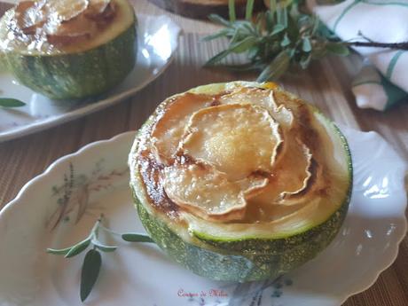 Calabacines luna rellenos, al horno Calabacines luna rellenos, al horno