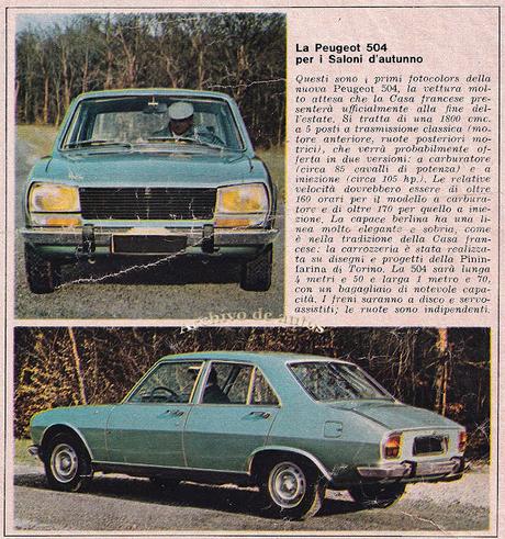 Peugeot 504 presentado en Francia en el año 1968