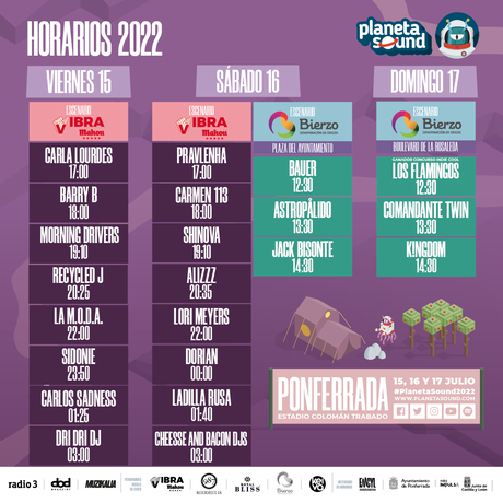 Festival Planeta Sound 2022. información de los horarios de todas las actividades 1