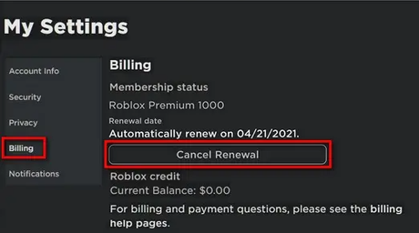 Cómo cancelar la suscripción a Roblox Premium