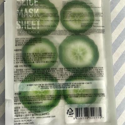 🥒 Kocostar - Mascarilla rodajas de pepino. 🥒 Viernes de Spa.