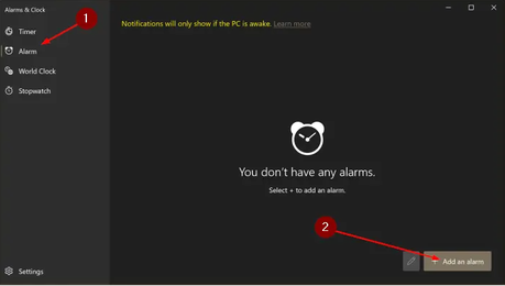 Cómo configurar la alarma en Windows 10