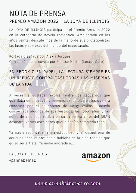 Promoción de libros: La joya de Illinois, Annabel Navarro (Independently published, 24 de junio 2022) Promoción de libros: La joya de Illinois, Annabel Navarro (Independently published, 24 de junio 2022)